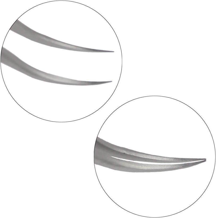 Individual C-Shaped Tip Lashes Tweezer - FEITA Professional Stainless Steel Curved Tweezers Precision for 3D Volume Eyelashes Extensions (1 Pc)