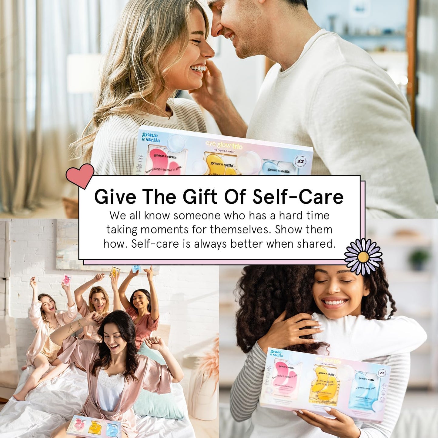 grace & stella Under Eye Patches (12 pairs) Eye Masks for Puffy Eyes and Dark Circles - Birthday Gifts for Women, Bachelorette Party Favors, Bridesmaid, Self Care and Relaxation Gifts for Her - Vegan