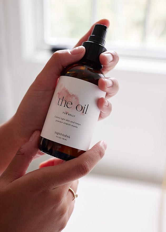 Ingrid & Isabel, The Oil, Organic Belly & Body Oil, Prevents Stretch Marks & Scars, Maternity & Pregnancy Skincare, 4 Fl Oz