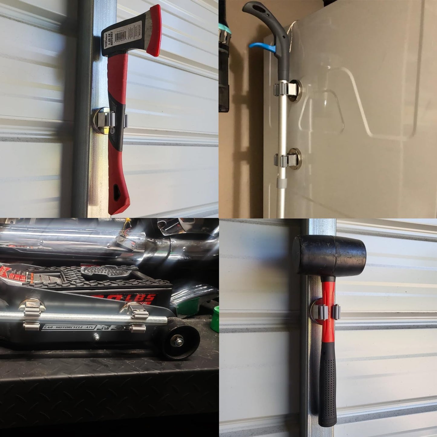 MUTUACTOR Magnetic Broom Holders,2pcs Anti-broken Heavy Duty Magnetic Clips Wall Mount,No Drilling 10lbs Magnetic Hooks Broom Mop Brackets for Work Cargo Garage Laundry Work Van Accessories