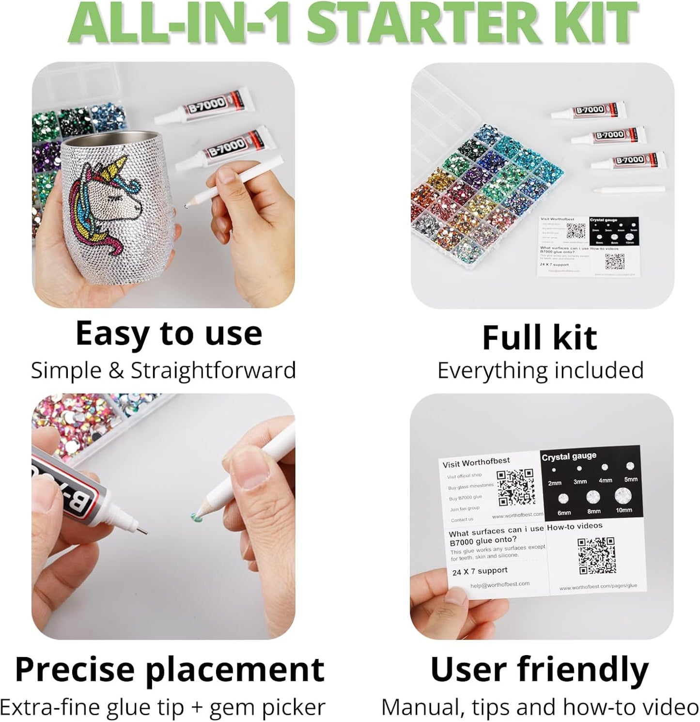 30000Pcs Resin Rhinestones Set for Crafting Bedazzling, Light Green Flatback Gems Jewels for Crafts Clothes Shoes Fabric Outfit Nails Makeup, Flat Back Sage Green Crystal 2-6mm with b 7000 Glue