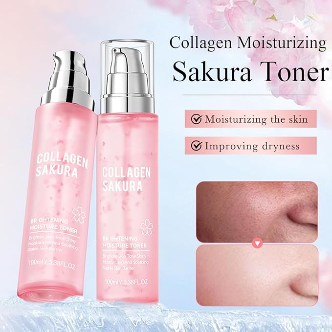 sakura skin routine kit for women - facial skin care sets & kits - skin care bundle - Moisturizing, firming skin, deep cleaning