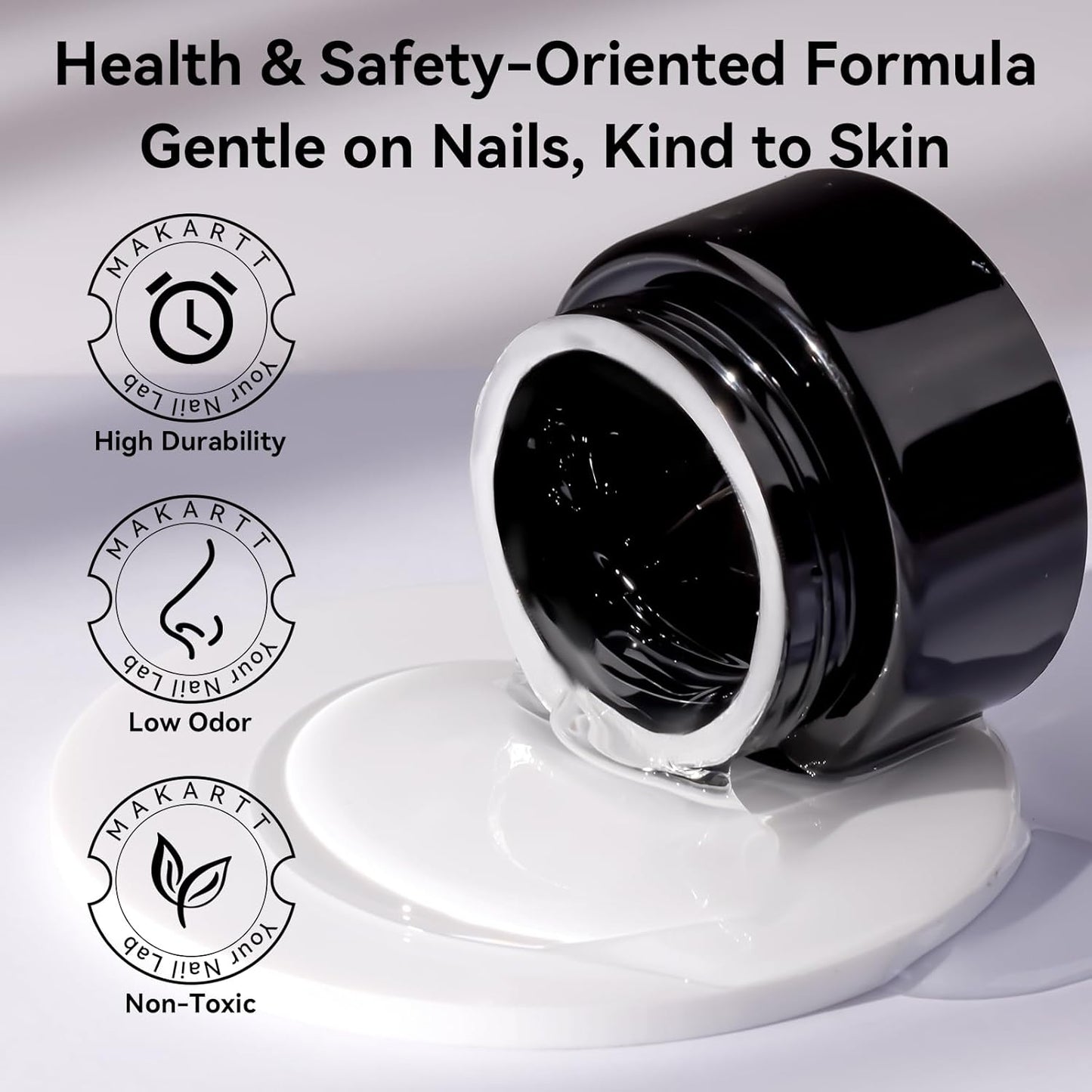 Makartt Clear Gel Builder: Nail Extension, Strong, Self-Levelling, Long Lasting for Strengthener Sculpture Broken Nails Repair Protection, UV LED Lamp Cure Required, Home Salon DIY Manicure 1.06 oz