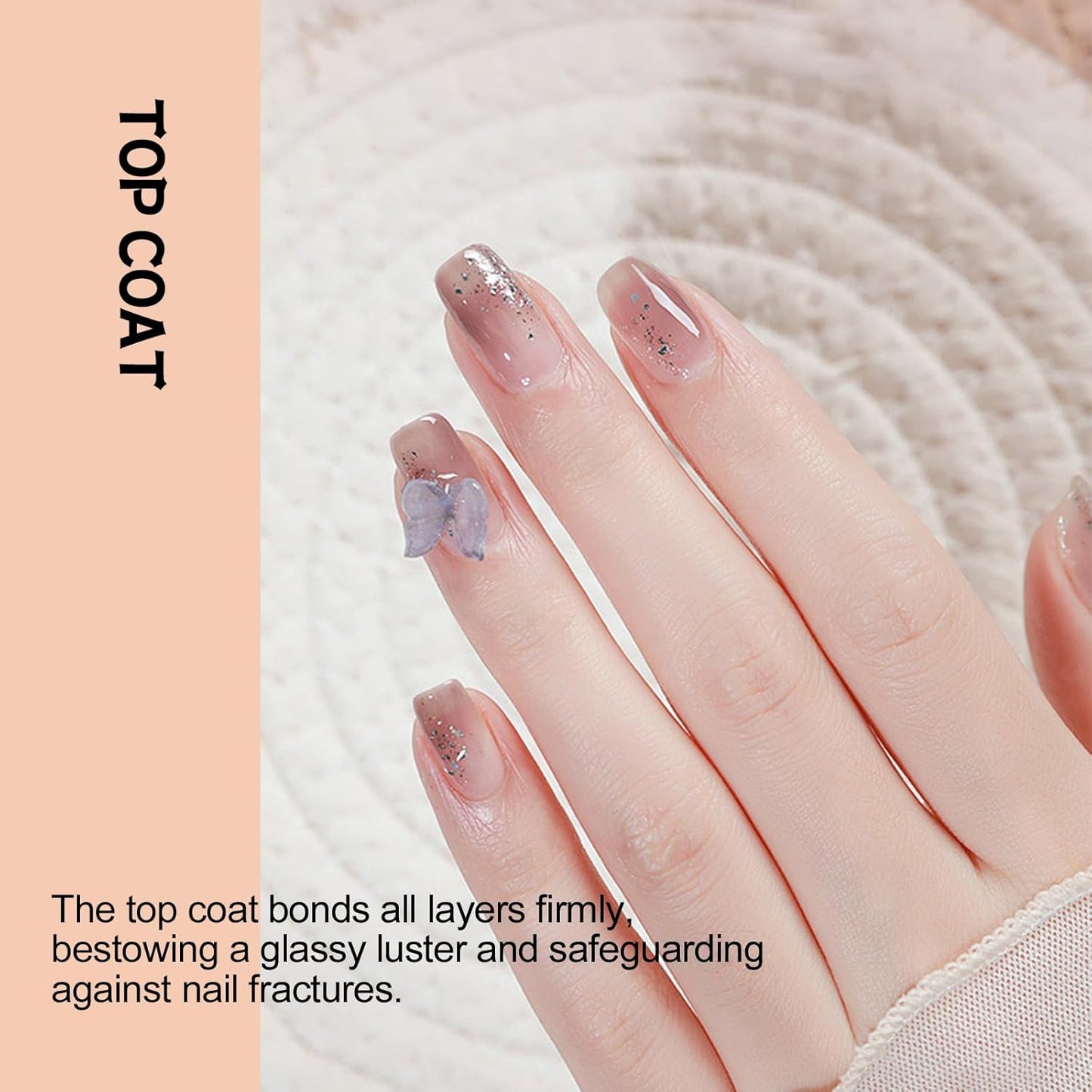 ADHERE Gel Top Coat- 15ML/0.5fl oz Top Coat Gel Nail Polish, Glossy Shine Finish and Long Lasting, Soak Off Nail Lamp Gel,for Home DIY and Nail Salon