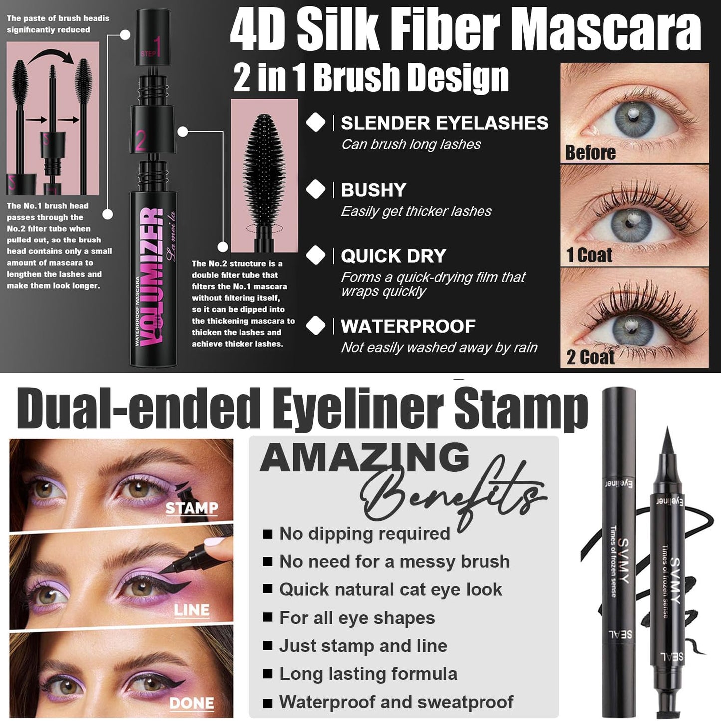 All in One Makeup Kit,Includes Naked Eyeshadow,CC Cream,Liquid Foundation,Lipstick Set,Mascara,Makeup Brush,Makeup Sponge,Eyebrow Pencil,Eyebrow Soap,Eyeliner Stamp, Primer,Contour Stick,Cosmetic Bag