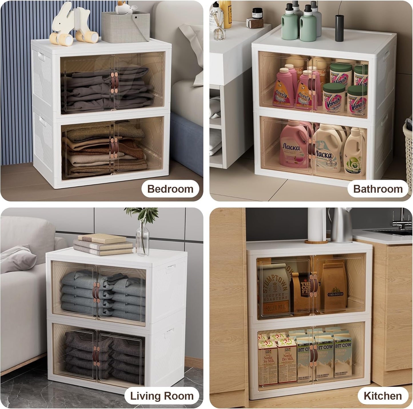 JOYMOOP Foldable Storage Cabinet Top Cover, Fits XXL Storage Boxes, Durable, Easy to Install, Dustproof and Waterproof, White