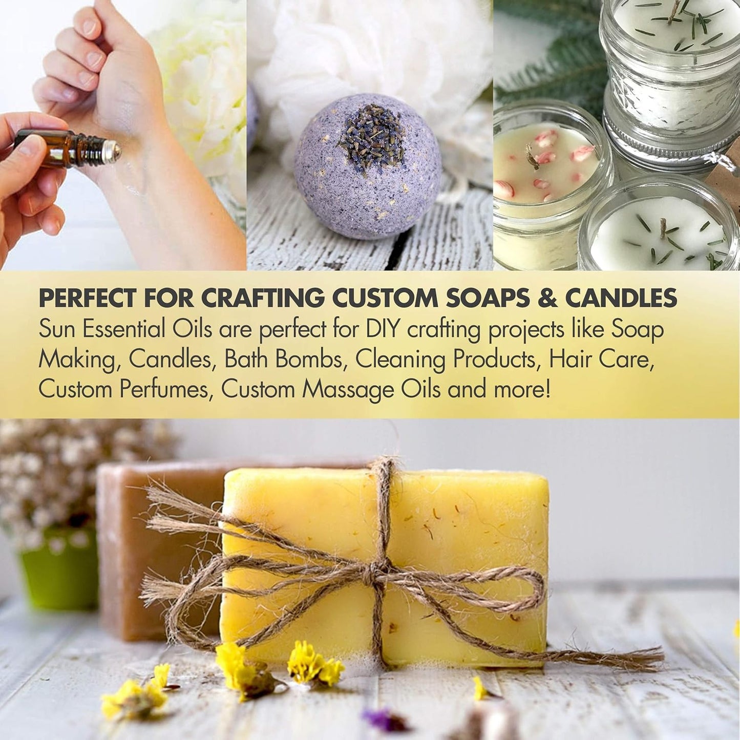 Sun Essential Oils - Vanilla Essential Oil 8 oz with Dropper for Diffuser, Skin, Hair, Humidifier & Aromatherapy Massage, Scent for Candle, Lotion & Soap Making & Room Freshener