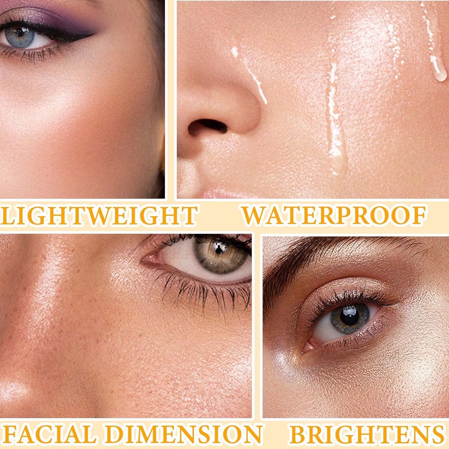 3 PCS Cream Contour Blush Stick,Long Lasting Waterproof Blush Stick for Cheeks&Lips Multipurpose Face Highlighting Concealing Cream,Shimmer Contour Stick Makeup for Women