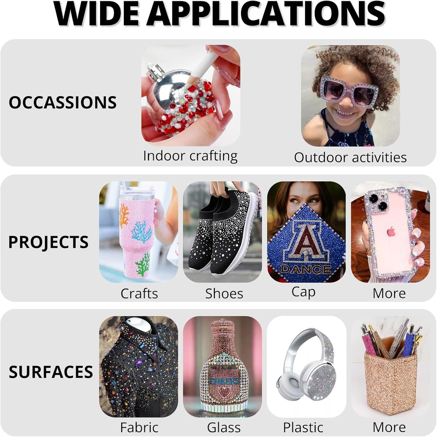 8500Pcs Resin Jelly Rhinestones for Crafting Bedazzling, Multi Color 5mm Flatback Gems for Clothing Crafts Tumblers Shoes Cups Decoration, Flat Back Colorful Bedazzle ab Jewels with b7000 Jewelry Glue