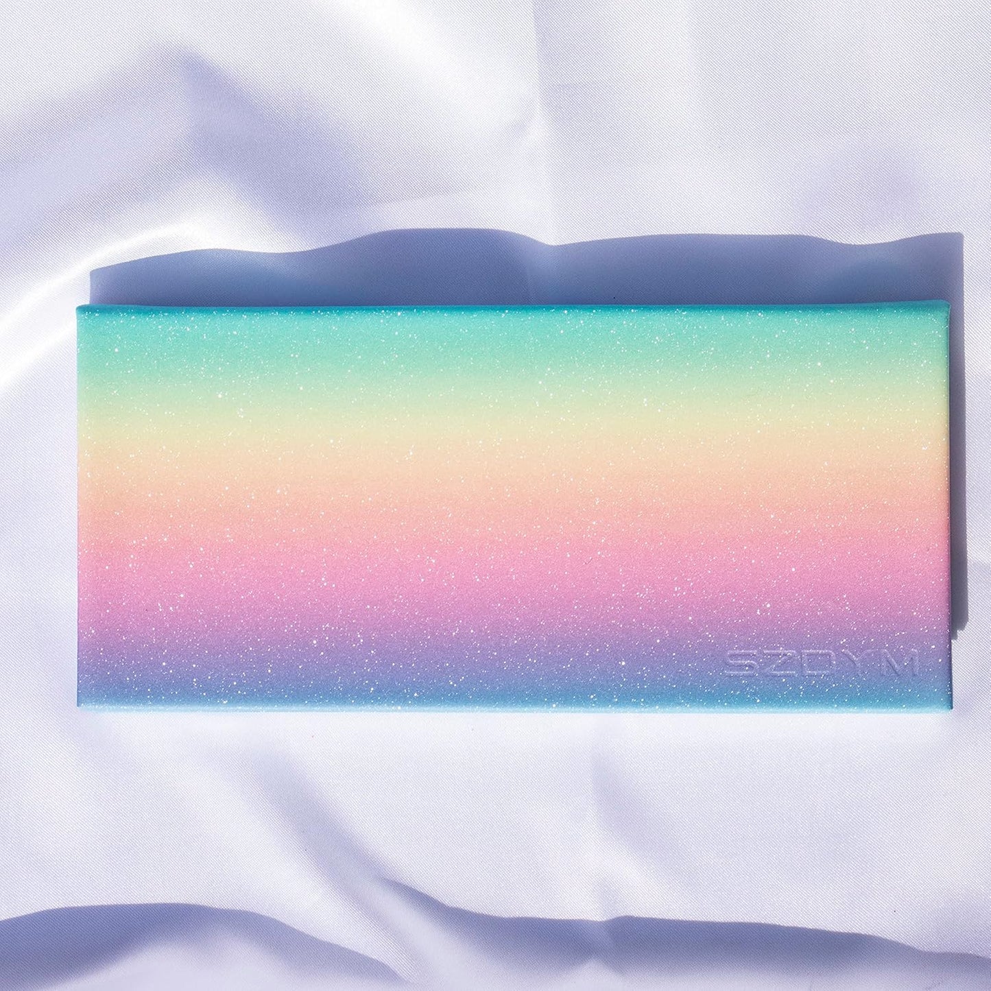 2PCS PU leather pastel sparkle empty magnetic palette with 10Pcs 26mm Round Metal Pans and 10Pcs 23mm square Metal Pans,DIY Eye Shadow makeup palette,elastic, flexible and lubricated, waterproof and easy to clean (Suit-1)