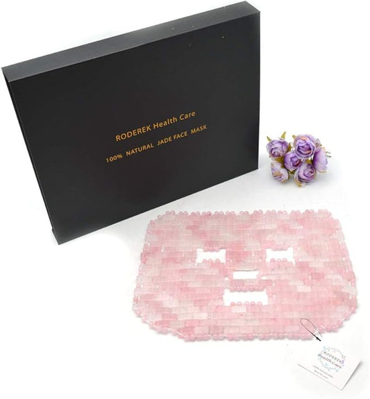 Jade Ice Sleeping Mask, Jade Mask for Relieving Face & Eye Puffiness Migraine, Anti Wrinkle Mask Therapy, Yoga Meditation Tools (Rose Quartz)