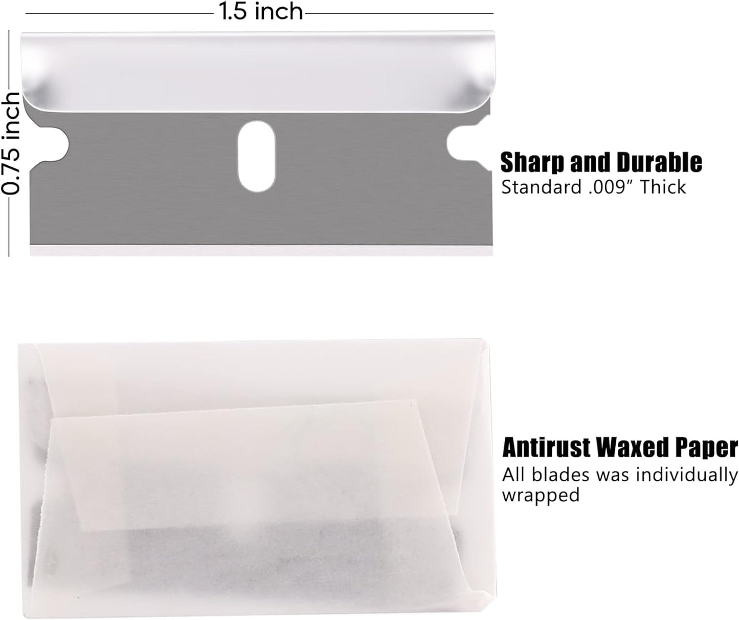 REXBETI 1000PCS Single Edge Razor Blades, Industrial Razor Blades, Box Cutter Replacement Blades, Glass Scraper Razor Blades