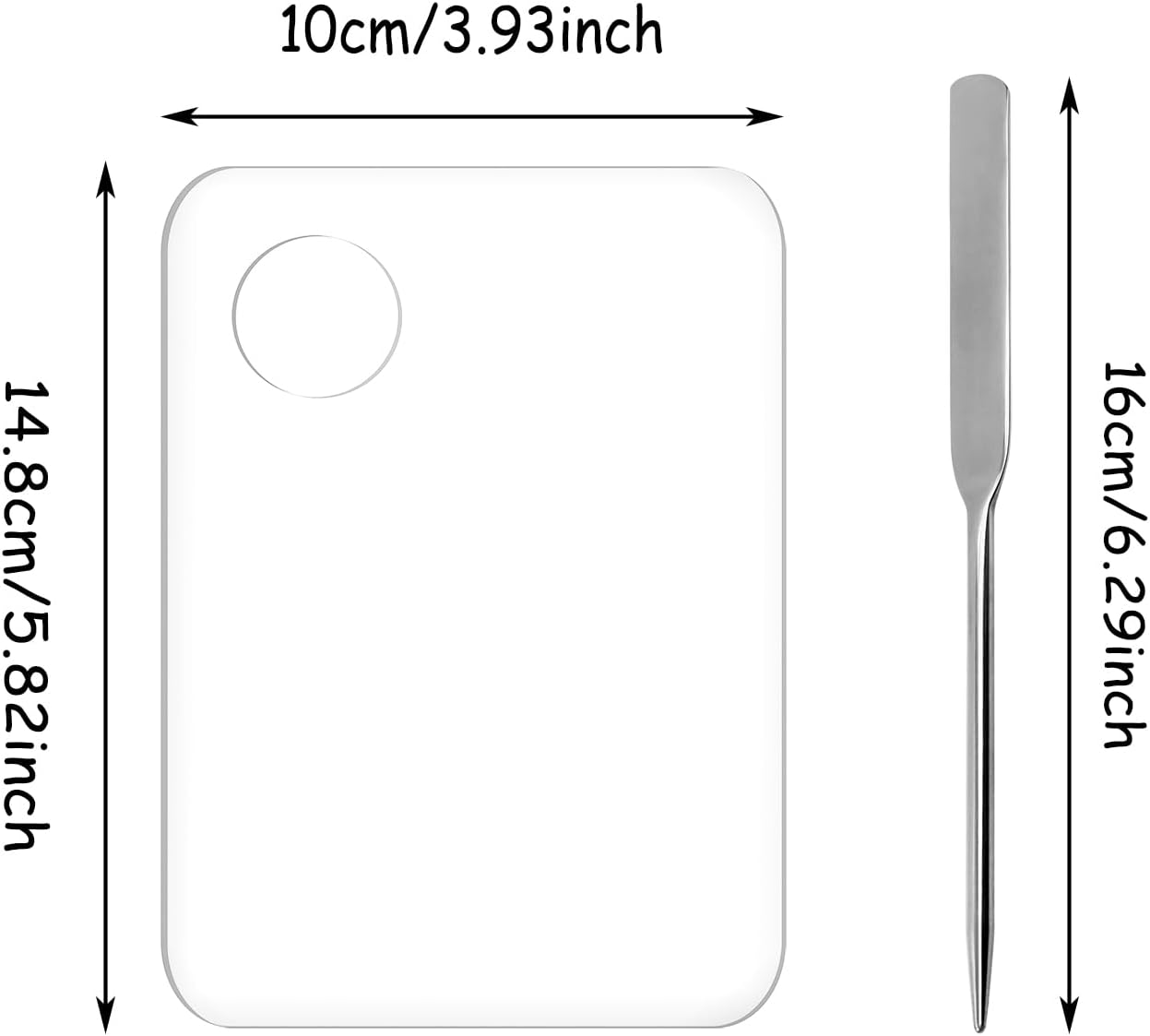 1set Plastic Makeup Mixing Palette and Spatula Cosmetic Palette Foundation Palette For Nail Art Eye Shadow Lipsticks Mixing Makeup Tools Makeup Applicator Kit (3.94x5.83inch)