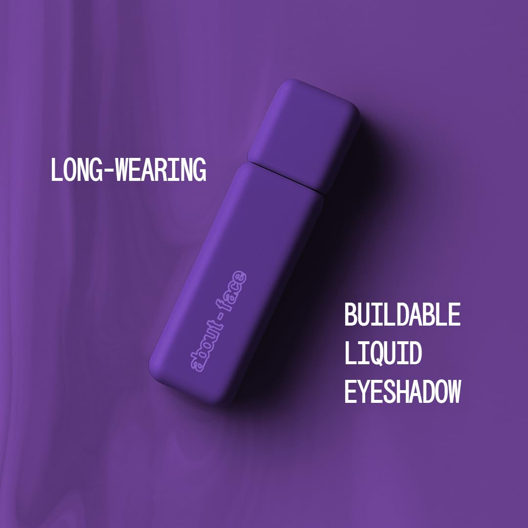 about-face Matte Fluid Eye Paint Morning Glory – High-Pigment Liquid Eyeshadow, Long-Lasting, No-Budge Matte Finish, Vegan & Cruelty-Free (Indigo Purple)