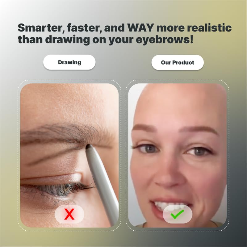 20 Pairs Dark Brown Temporary Eyebrow Tattoos, Waterproof and Smudge-Proof Dark Everyday Style Realistic Eyebrow Stickers for Men & Women, Easy to Apply, Won't Work on Existing Brows