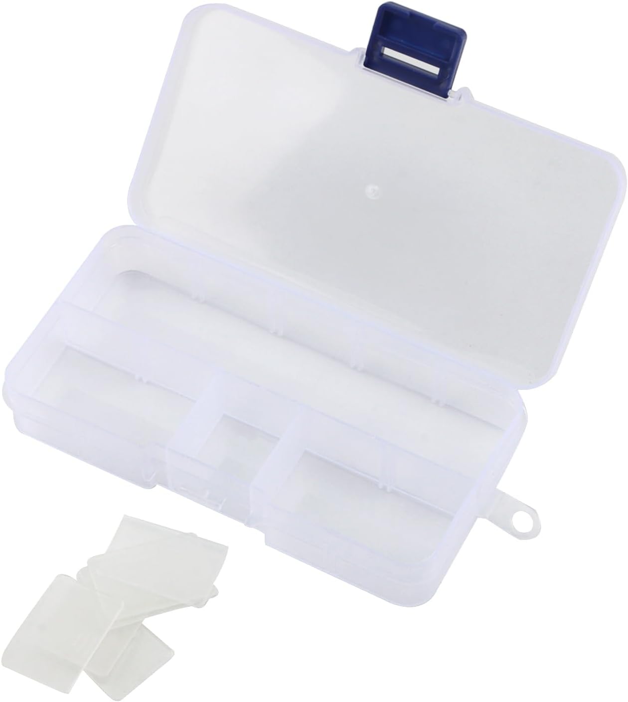 KINJOEK 32 Pack 10 Grids Plastic Bead Organizer Containers Storage, Adjustable Dividers Earring Diamond Jewelry Bead Painting Storage Case, Clear Small Fishing Tackle Box for Cross Stitch Accessories