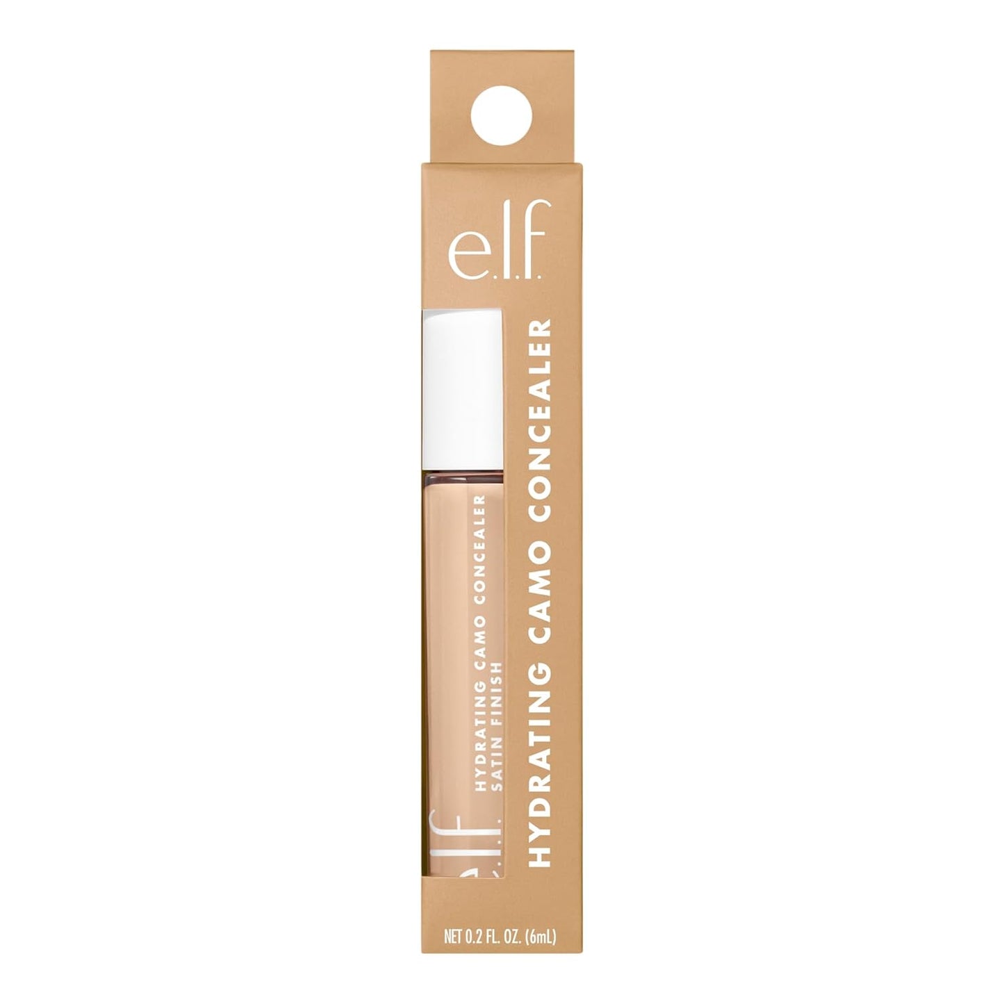 e.l.f. Hydrating Camo Concealer, Covers Blemishes & Under-Eye Circles, Full-Coverage & Delivers A Satin Finish, Vegan & Cruelty-Free, Medium Sand