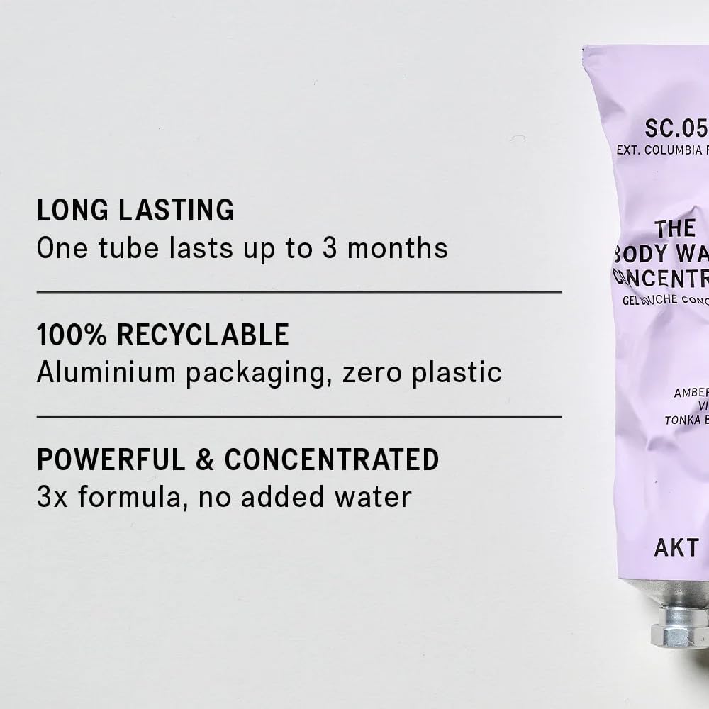 Akt The Body Wash Concentrate 3.4 Fl Oz, Natural Shower Gel with Skin-Balancing Prebiotics, Body Wash Women & Men, with Olive Squalane & Vitamin E, Sc.05 Columbia Road, All Genders