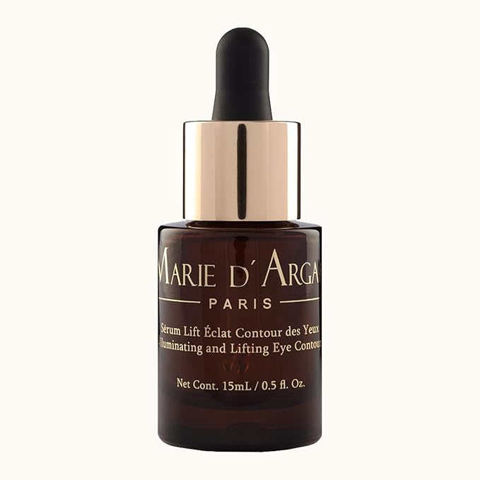 Marie d'Argan Eye Contour Serum for dark circles and puffiness, with Hyaluronic Acid, Ginseng and Hibiscus Anti-wrinkle, Repairs Bags under eyes, iluminates skin, firming effect, 15 ml,