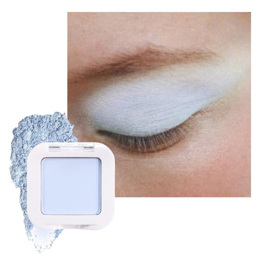 evpct Light Blue Matte Single Eyeshadow Palette, Pastel Sky Blue Natural Cream Powder Matte Eye Shadow Palette Makeup for Older Women, Highly Pigmented Mini Monochrome Eyeshadow Sombra Para Ojos