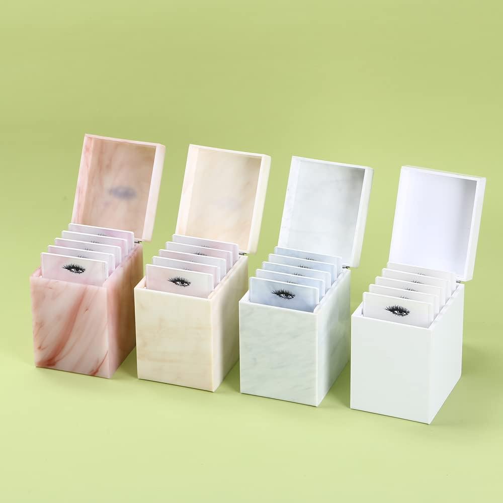 5 Layers Acrylic Eyelash Storage Box, Makeup Eyelashes Extension Close-Packed Display with 5 Pallets, Grafting False Eyelashes Glue Pallet Holder Display Organizer (5 Layers White)