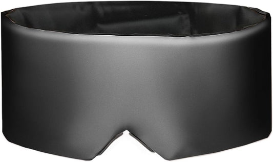 USlixury Silk Sleep Mask, 3D Contoured Sleeping Masks, Blackout Sleep Masks for Women with Nose Wing,100% Mulberry Silk, Face-Hugging Non-Slip SLEP Mask for Side Sleeper, 27.5x4.5'', Dark