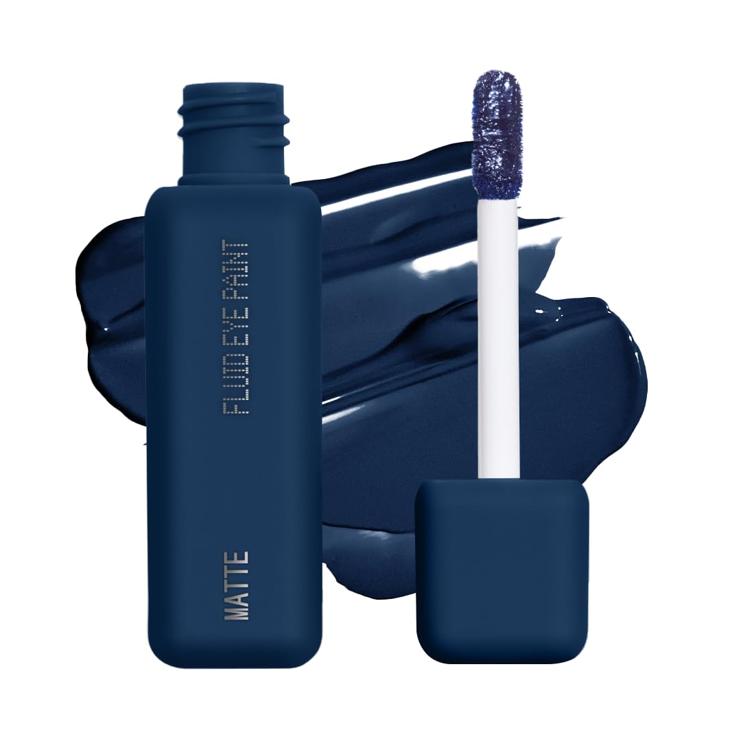about-face Matte Fluid Eye Paint Lost Unfound – High-Pigment Liquid Eyeshadow, Long-Lasting, No-Budge Matte Finish, Vegan & Cruelty-Free (Midnight Blue)