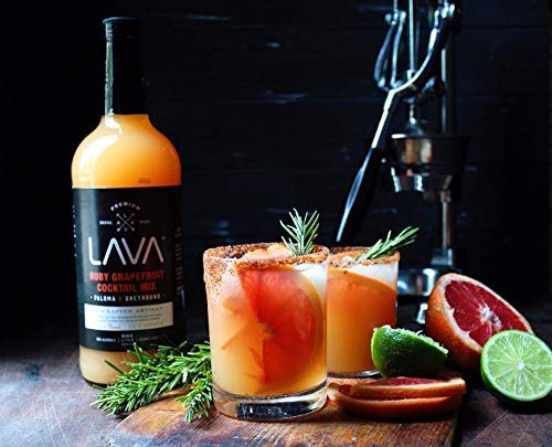 (3 Pack) LAVA Premium Skinny Paloma Mix Craft Cocktail Mixer, Ruby Red Grapefruit Juice, Key Lime Juice, Low Calorie, Ready to Use, No Artificial Sweeteners, Greyhound, Margarita