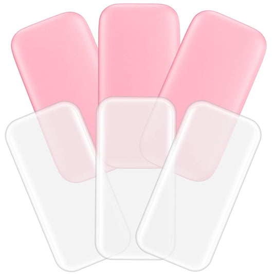 6PCS Silicone False Eyelash Holder Pads for Eyelash Extensions Loose Lash, Reusable Eyelash Extensions Tools, Transparent and Pink