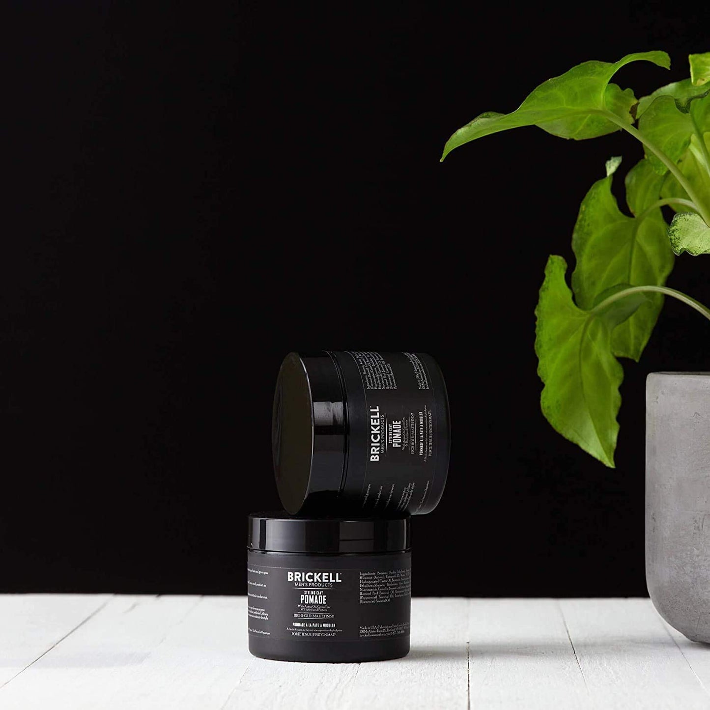 Brickell Men's Products Hair Styling Clay Pomade For Men, Natural & Organic with Strong Hold & Matte Finish, Product for Modern Hairstyles, 2 Ounces, Scented