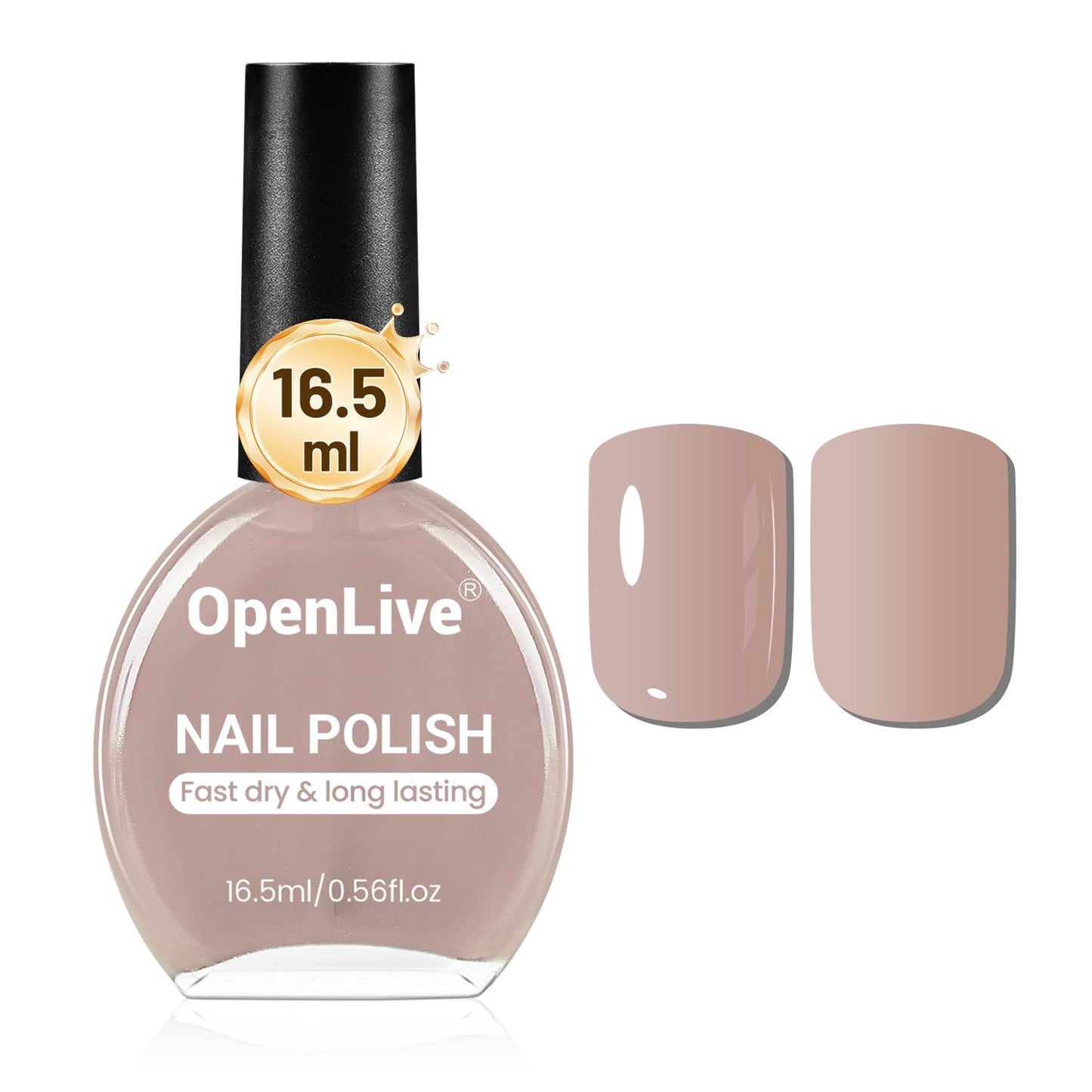 16.5ml Light Brown Nail Polish Large Volume Quick Dry Nail Polish, Long Lasting Shine, Fingernail Toenail Nail Art DIY Home Travel Nail Art Gift