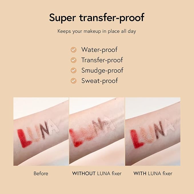 LUNA Long Lasting Setting Fixer Spray 3.3 fl oz, Weightless with Micro-Fine Mist, Natural Finish, Non-Drying Formula for All Skin Types, Korean Makeup