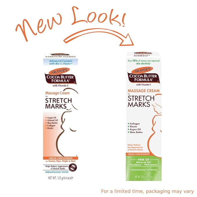 Palmer's Cocoa Butter Formula Massage Cream for Stretch Marks and Pregnancy Skin Care, 4.4 Ounces (Pack of 2)