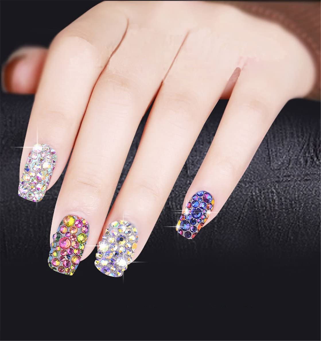 1500 Pieces SS16 4mm Flatback Rhinestones Clear Glass Round Gems Crystals for Nail Art DIY Crafts Clothes Shoes Bags （Purple）