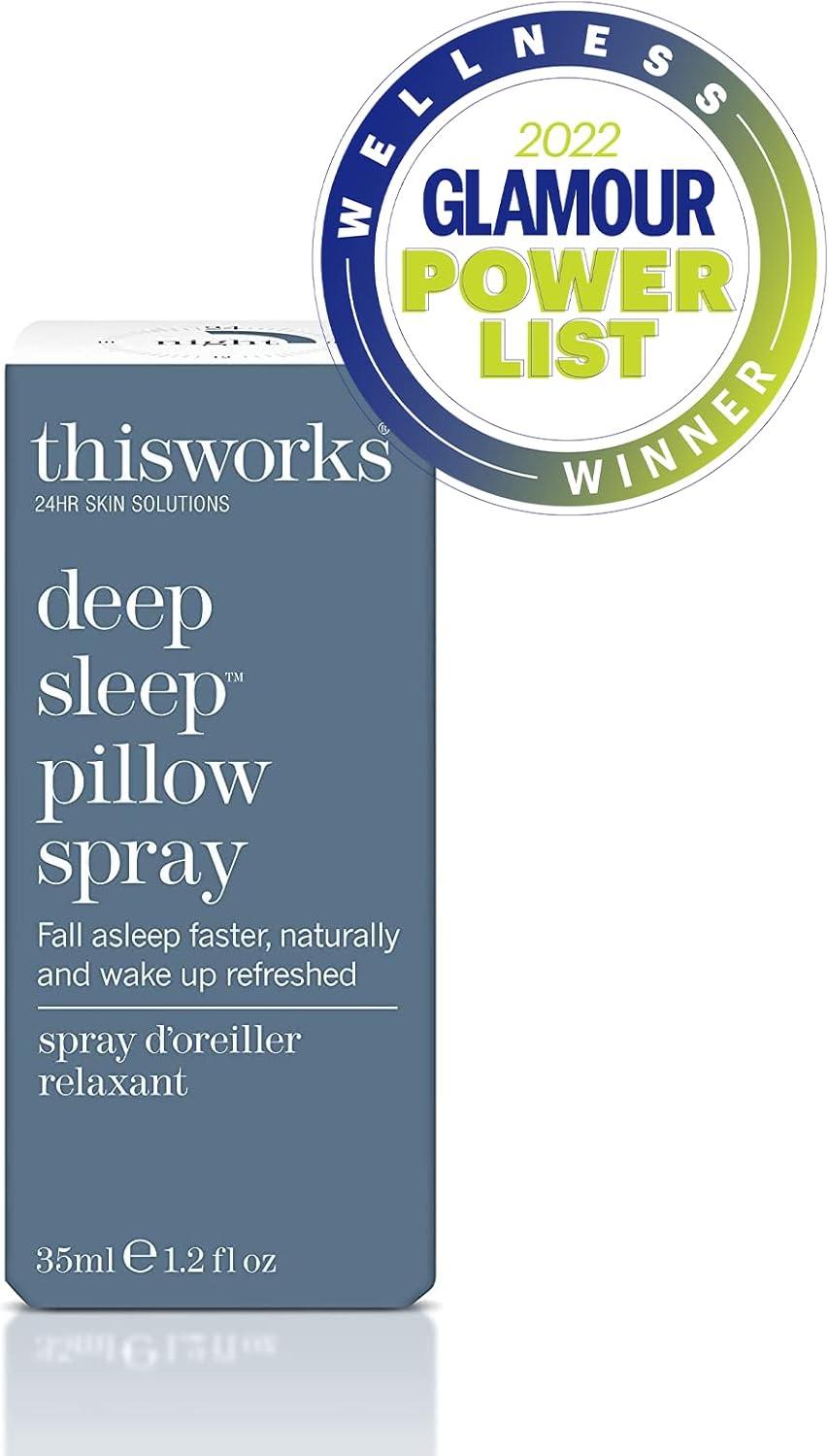 THISWORKS Deep Sleep Pillow Spray – Fast-Acting Natural Formula with Lavender for Relaxation and Restful Sleep – 35 ml (1.2 fl oz) Mini Travel Size