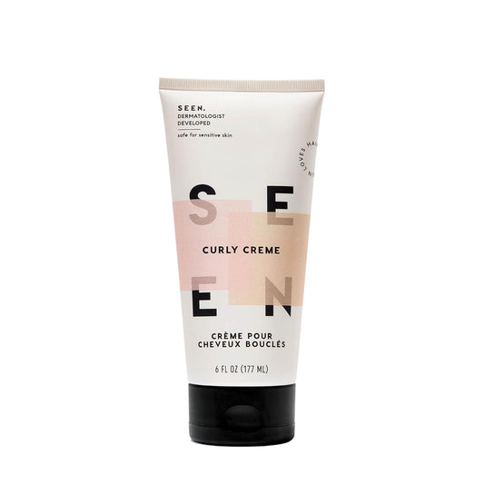 SEEN Curly Creme - Scented - Non-Comedogenic & Sulfate-Free Curl Defining Styling Hair Cream- Reduces Frizz- Heat Protectant- Safe for Sensitive Skin