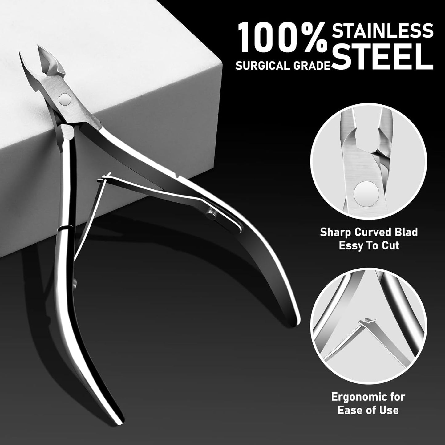 Ingrown Toenail Tool Kit, Ingrown Toenail Removal Kit: Ingrown Toenail Clippers, Ingrown Toenail File and Lifters, Under Nail Cleaner - Professional Pedicure Tools Set for Effective Treatment