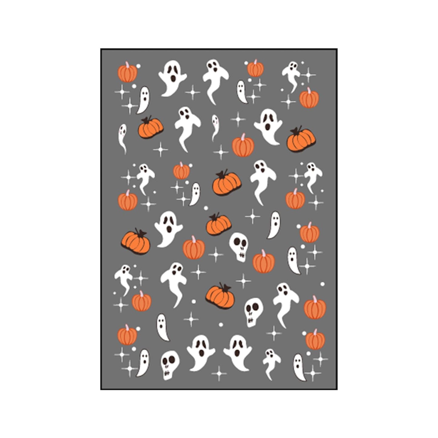 8 Sheets Halloween Nail Art Stickers Cute Ghost & Mummy Designs 3D Self-Adhesive Flower Nail Stickers Halloween Spider Pumpkin Spider Web Acrylic Nails Art Decoration for Women Nails Art Supplies