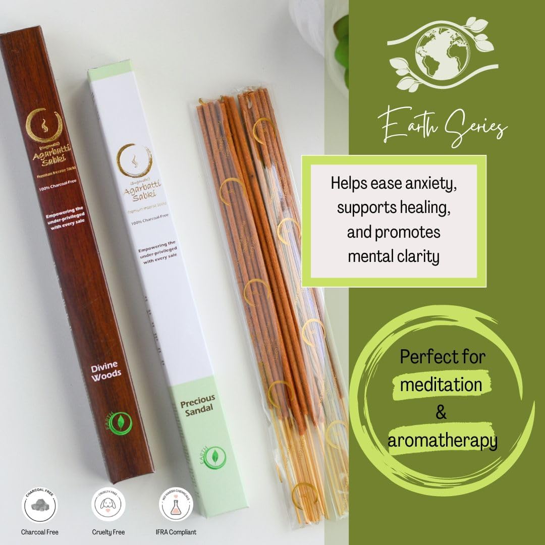 Incense Sticks Agarbatti Sabki - Pack of 6-120 Sticks, Relaxation Spiritual Healing Stress Relief, Premium, Charcoal-Free, Meditation Chakra Reiki Yoga Elements of Nature (Assorted)