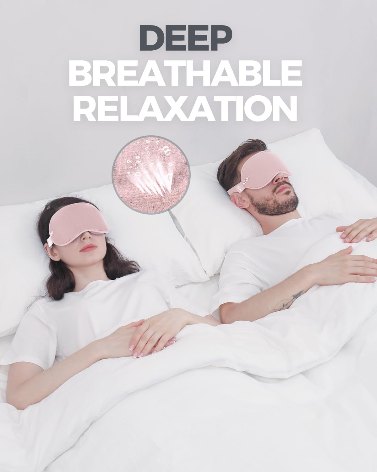 MZOO Luxury Sleep Mask for Back, Side Sleeper, Complete Light Blocking Sleeping Eye Mask Night Blindfold, 3D Zero Pressure & Spacious for Lash Extensions, Breathable Soft Eye Cover Flight Nap Travel