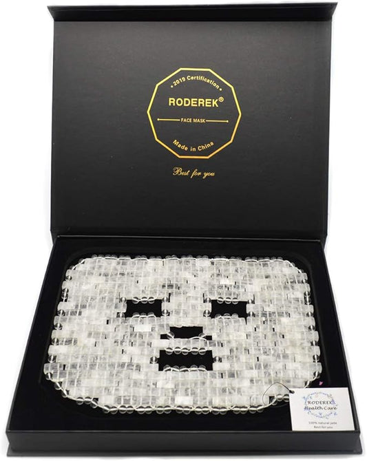 Jade Face Sleeping Mask, Jade Mask for Relieving Face & Eye Puffiness Migraine, Anti Wrinkle Mask Therapy, Yoga Meditation Tools (Clear Crystal)