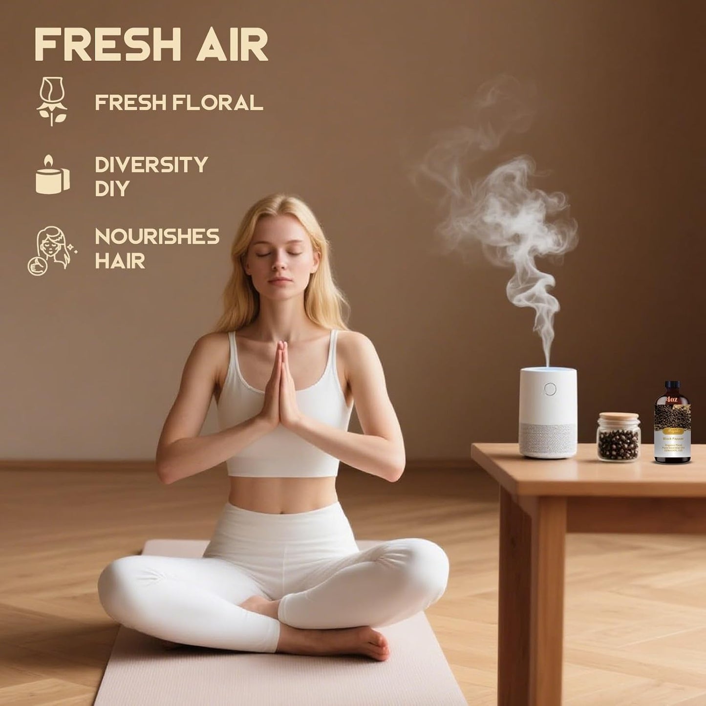 Black Pepper Fragrance Oil-Black Pepper Essential Oil 4.33oz (130ml)-100% Pure Natural Scent for Diffusers, Candles, Soap Making & Aromatherapy-Relaxing Home & Gift Essential Oil for Bath, Massage