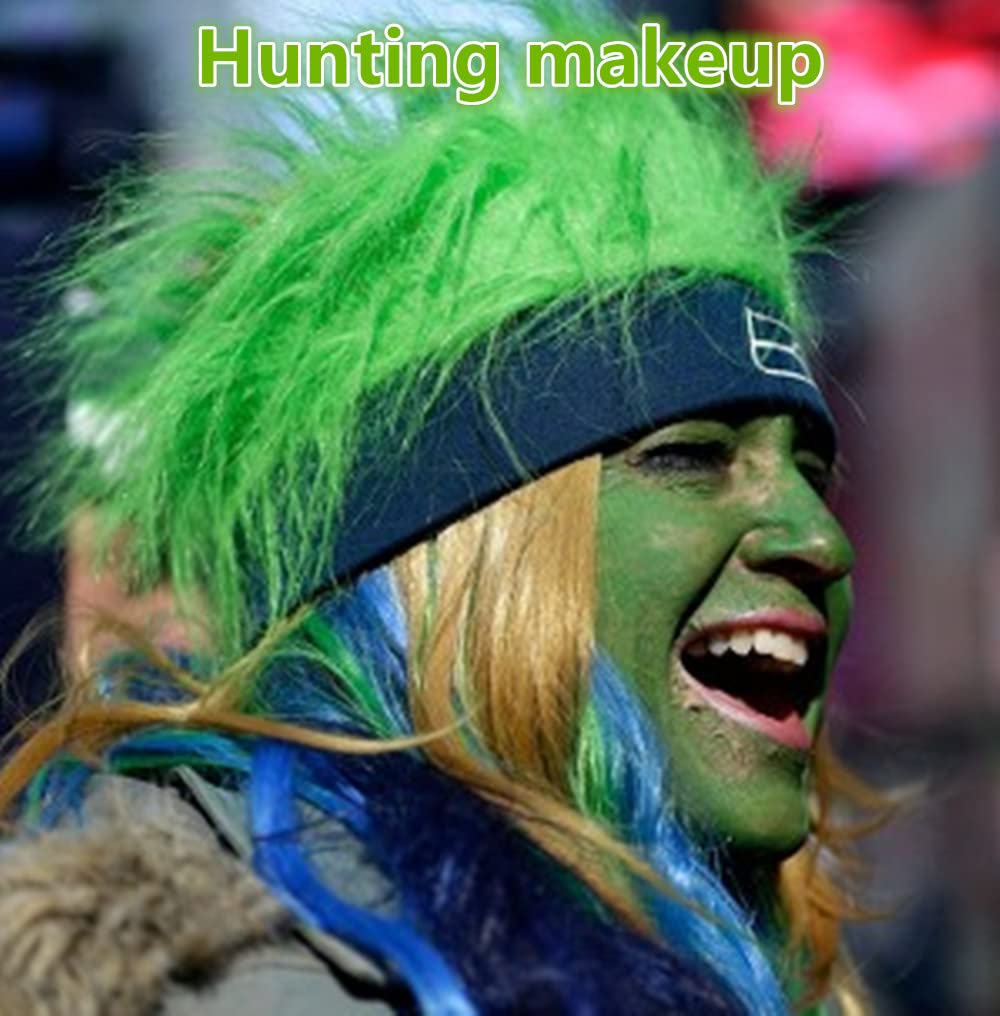 Go Ho 3 Colors Camo Face Paint Sticks,Waterproof Cream-blendable Sticks,Hunting Face Body Paint Professional Foundation SFX Makeup,Safe Face&Lip Smacking for Halloween(Green+Black+Brown)