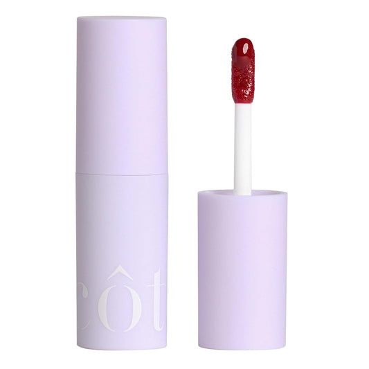 Côte Beauty's Tempted Peptide Lip Shine, Ultra Hydrating & Long-Lasting Warm Berry Plumping Lip Gloss for Women with Hyaluronic Acid, Shea Butter & Jojoba Oil, Vegan & Cruelty-Free, 0.12 Fl Oz