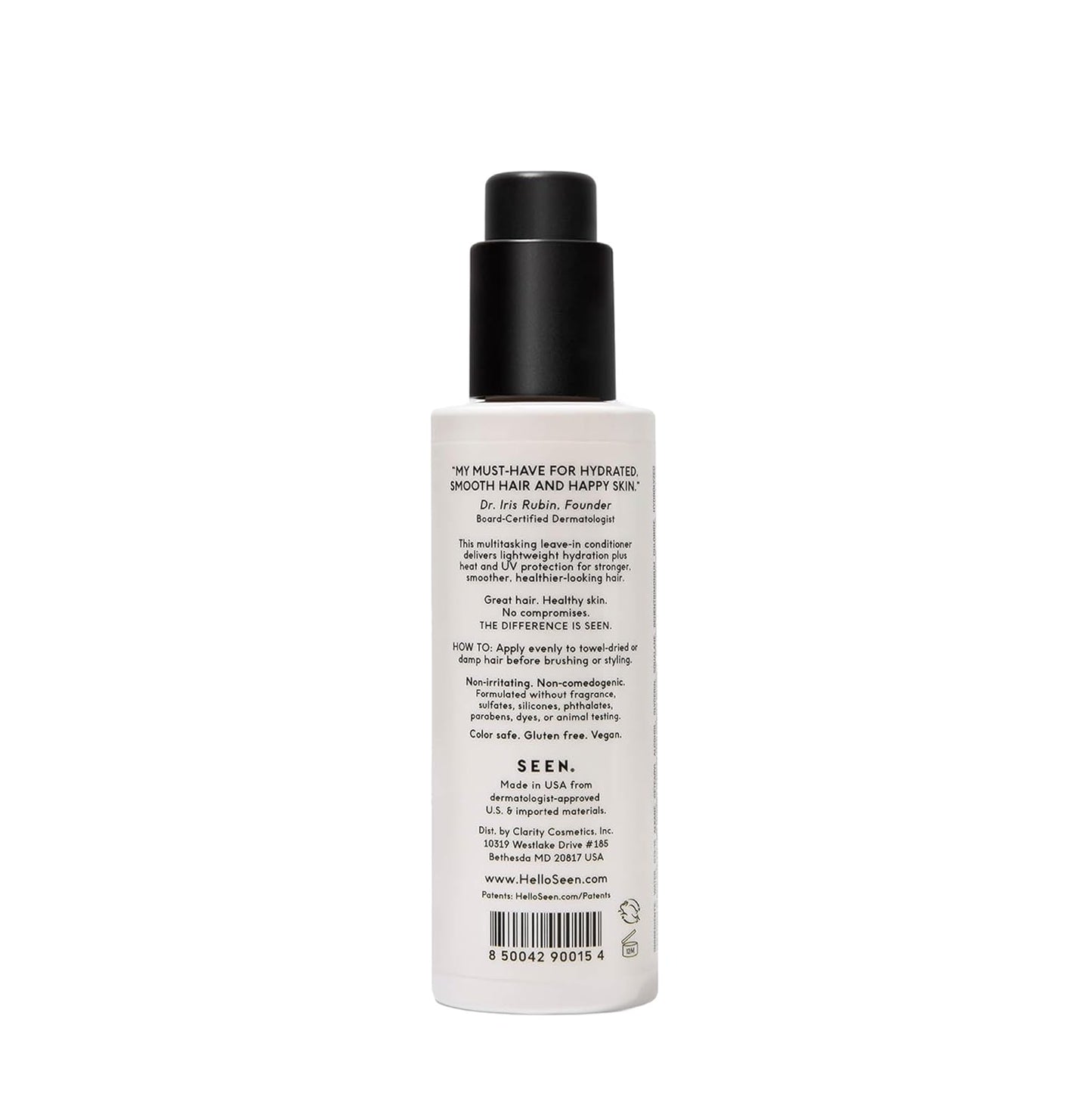 SEEN Leave-In Conditioner, Fragrance Free - Leave-In Hair Conditioner & Heat Protectant Spray- Detangles & Hydrates- No Parabens, Sulfates or Phthalate