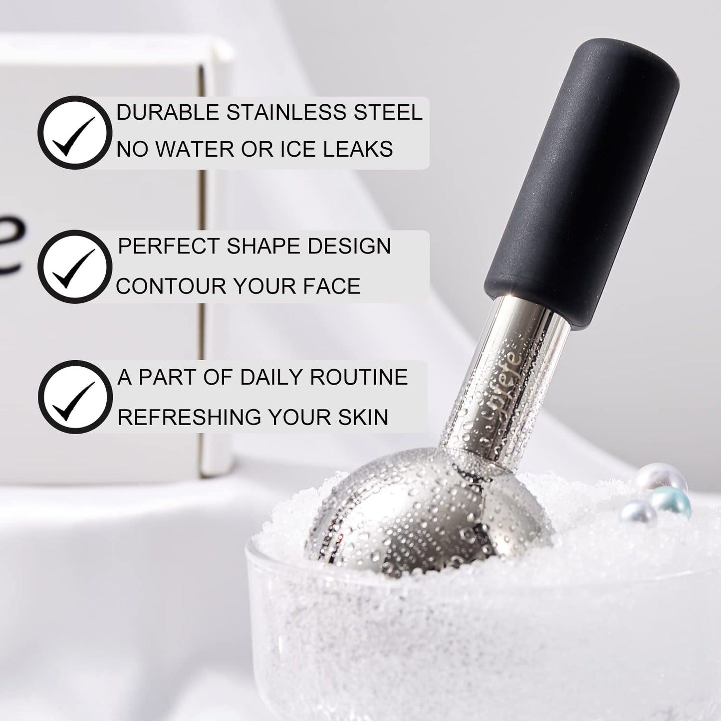 Ice Globes for Face & Eyes, Unbreakable Stainless Steel Cryo Sticks for Beauty Routines, Facials Cold Roller Cooling Globes for Puffiness, Wrinkles, Dark Circles, Headaches