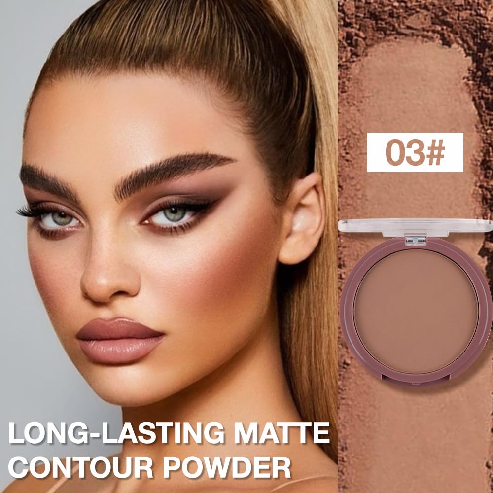 Natural Matte Neutral Brown Cream Contour Palette – Lightweight, Blendable Monochrome Powder, Base for All Skin Tones, Face Makeup for Women & Men, Vegan,Cruelty-Free, Paleta de Contorno en Crema Mate