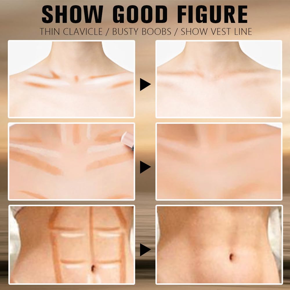 2Pcs 2in1 Cream Contour Highlighter Stick, Dual-Ended Highlighter Makeup Contour Stick, Contour Stick Dual Ended For Face Body Makeup, Long Lasting Waterproof for All Skin Tones (05+06)