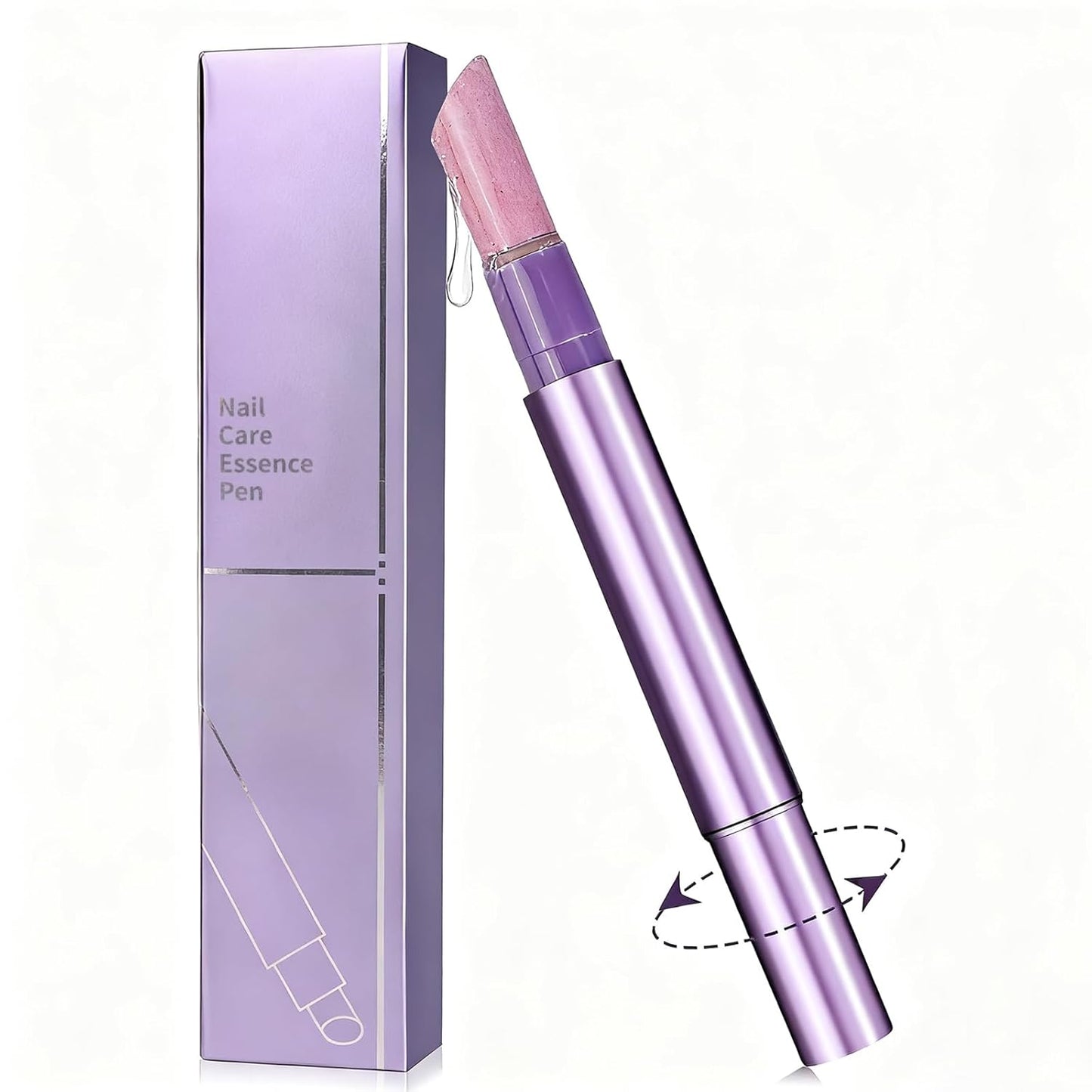 3-in-1 Cuticle Oil Pen, Cuticle Pusher Nail Oil Pen with Rotating Design, Nail Care Pen, Nail Buffer Pen for Hangnails, Dry and Damaged Nails, Moisturize Strengthen Daily Nails Care (1PC)