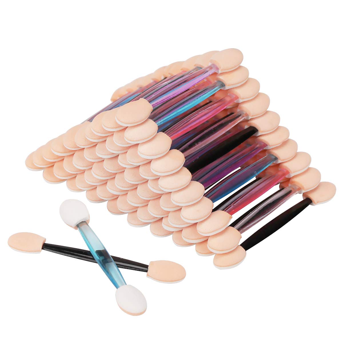 Akstore 30PCS Disposable Dual Sides Eye Shadow Sponge Applicator Eyeshadow Brushes Makeup Brush (30PCS-Mixed)